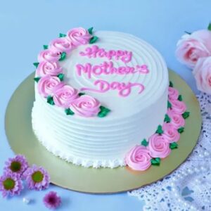 White & Pink Vanilla Cake